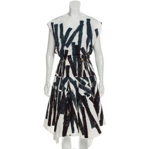 Marni Cinched Printed Midi Dress